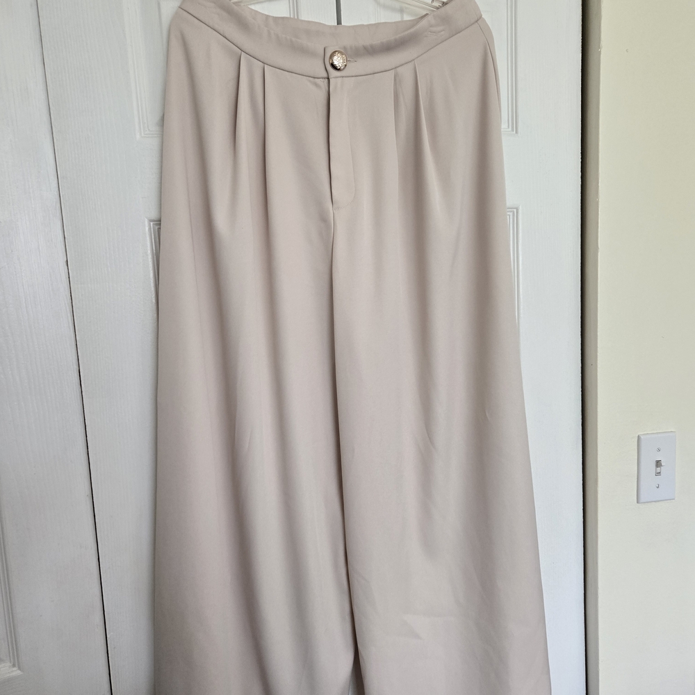 SHEIN Elegant Cream Trousers